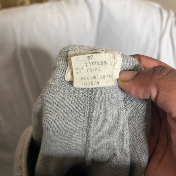 VINTAGE Womens Lucky Brand Dungarees by Gene Montesano Grey Knit Long Johns USA - Picture 4 of 5